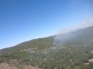 Smoke on Spur Fire during Thursday flight over the area