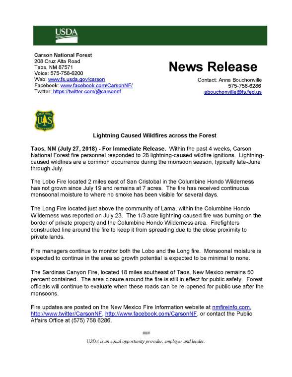 072718 Lightning Caused Fire across Forest