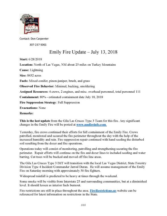 FINAL.Emily Fire.press release.7-13-2018