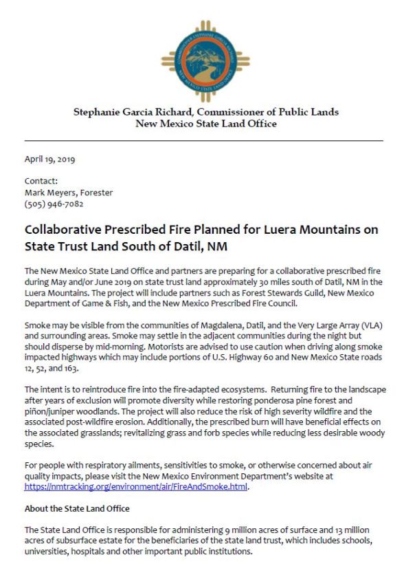 State Land Office North Luera RX