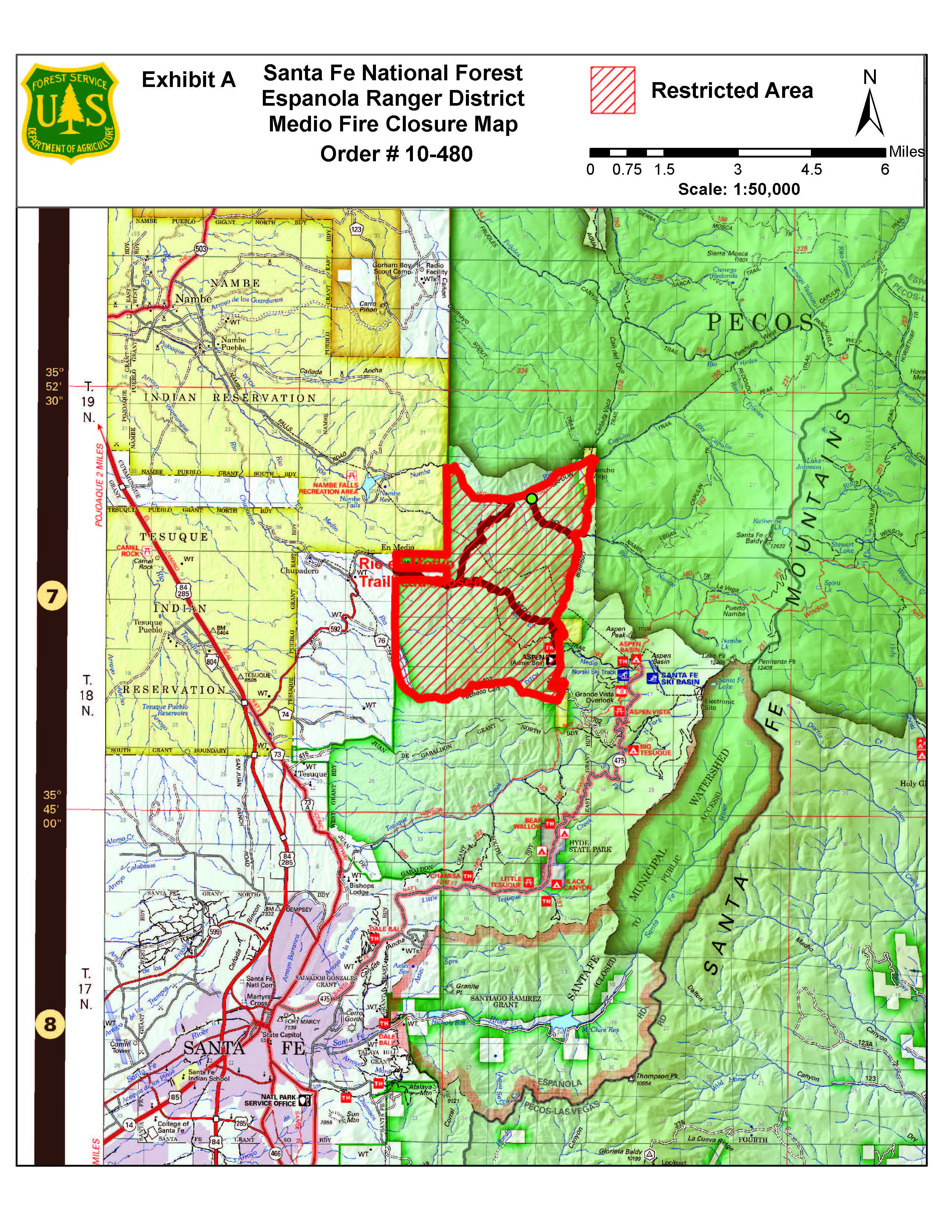  SFNF Issues Closure Order for Medio FireNM Fire Info