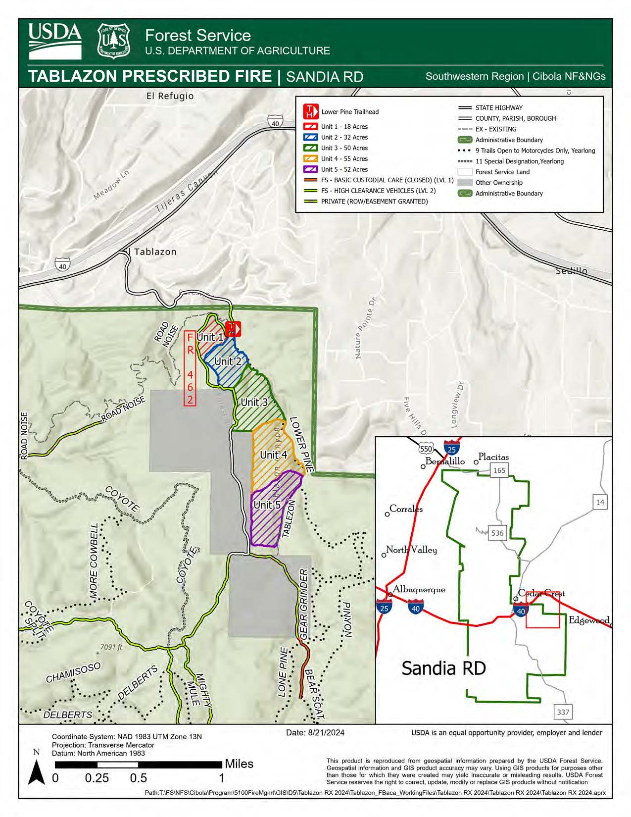 Ignitions Complete on Sandia Ranger District Tablazon Prescribed