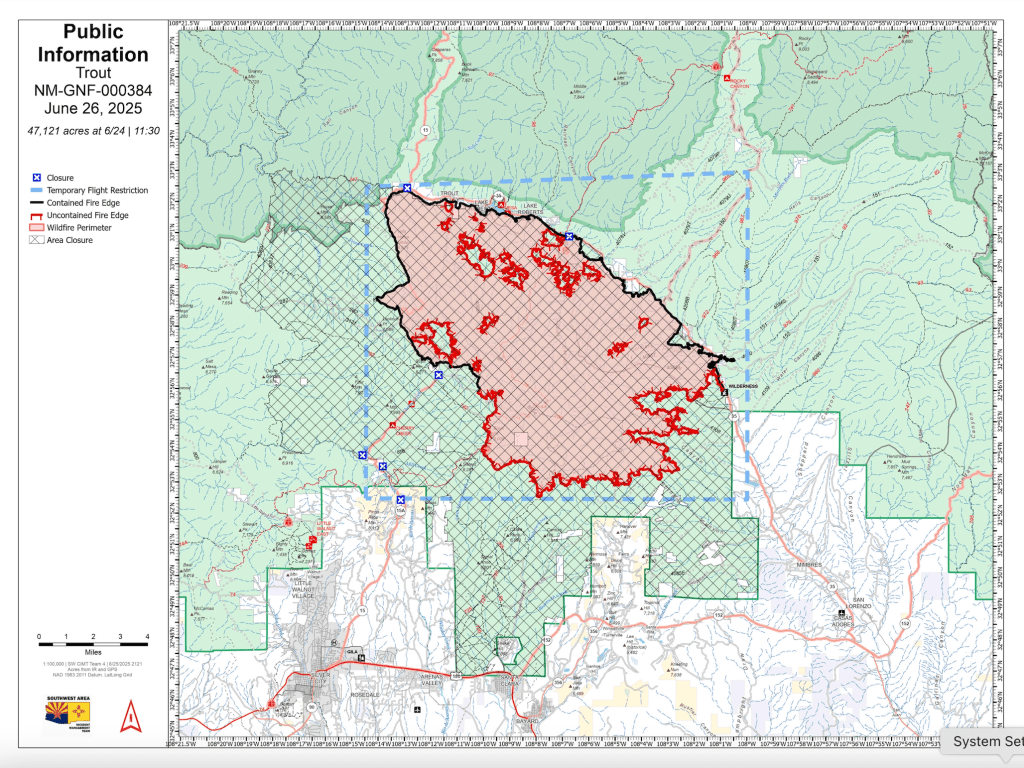 A red and black outlined irregular shape sits at the center of a mint green background in varying shades. 