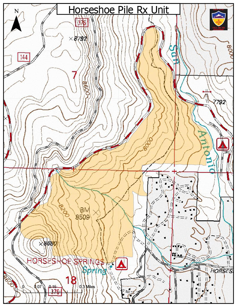 Horseshoe pile unit map