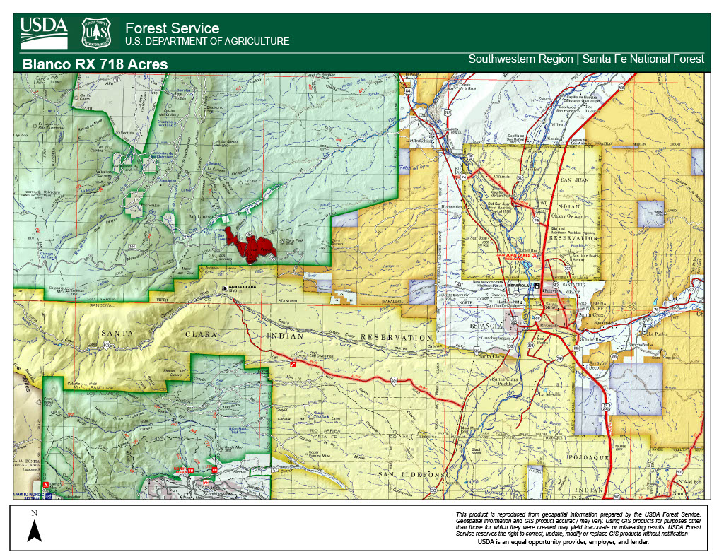 Blanco Prescribed Fire Vicinity Map