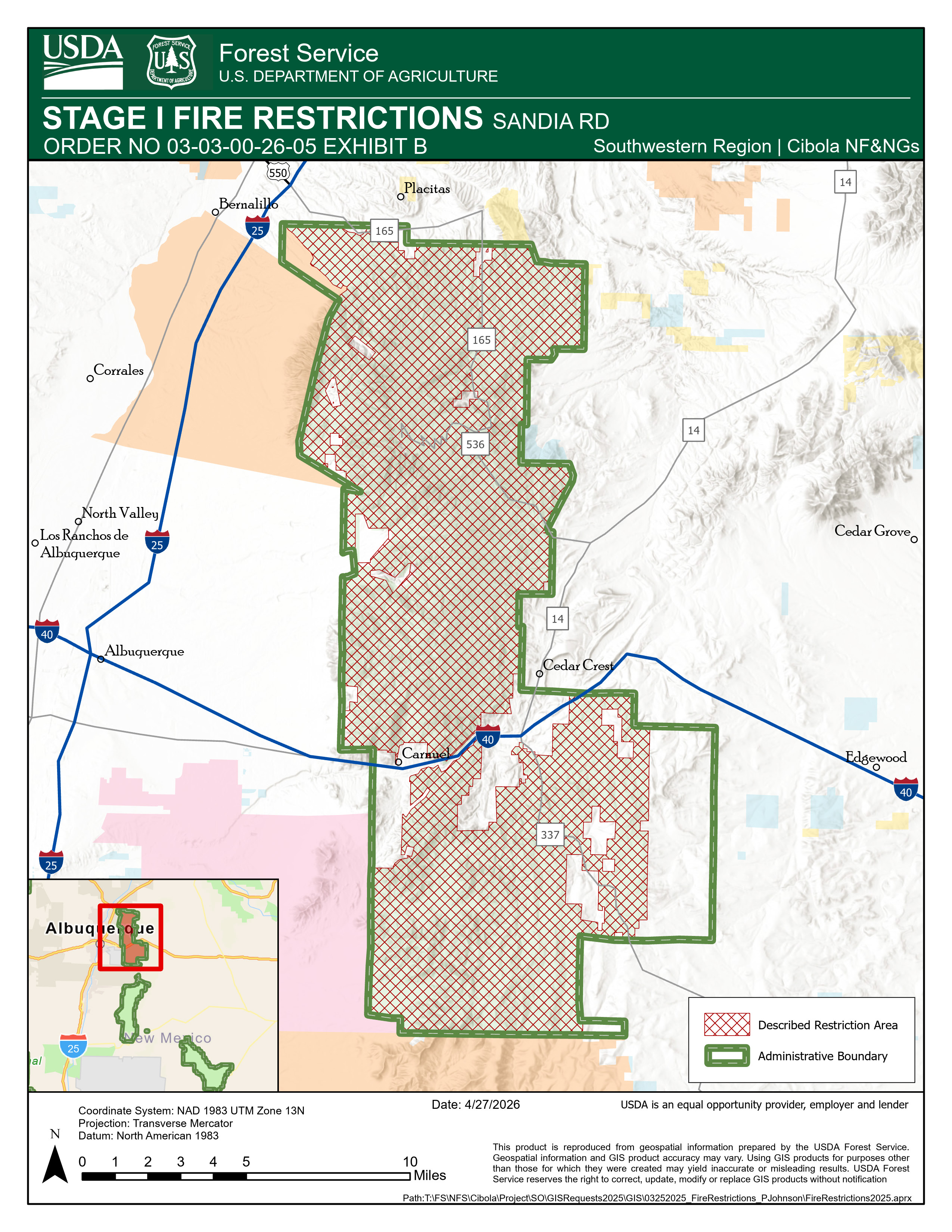 Cibola National Forest to Implement Stage I Fire Restrictions May