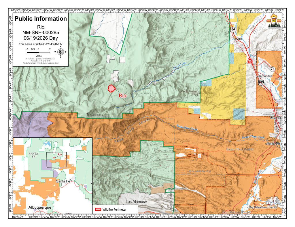 Rio Fire Map for June 19, 2026