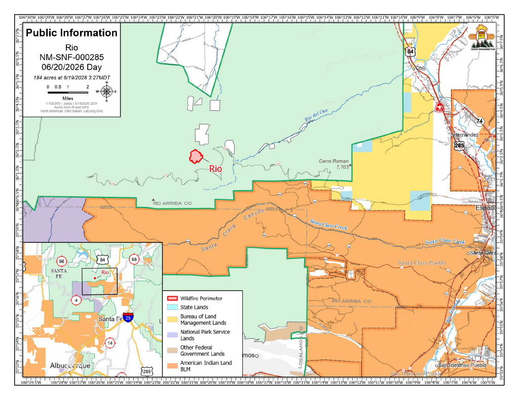 Rio PIO Fire Map June 20, 2026
