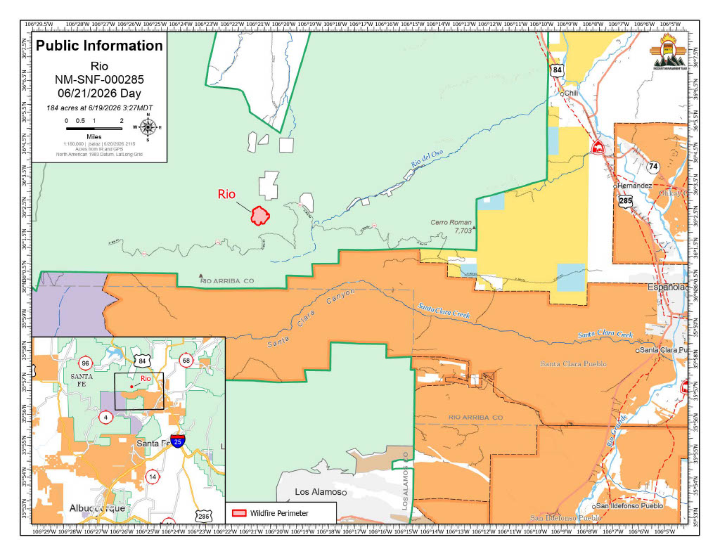 Rio Fire PIO Map - June 21, 2026